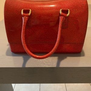 Red Furla bag